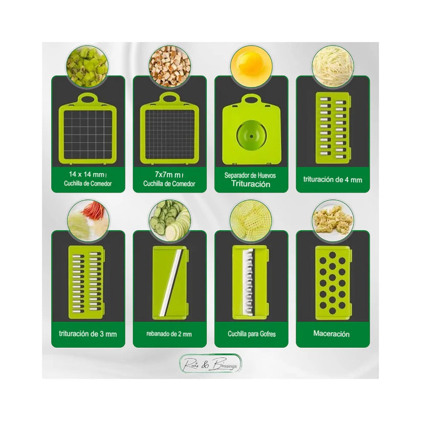 Cortador de Verduras Multifuncional 12 en 1
