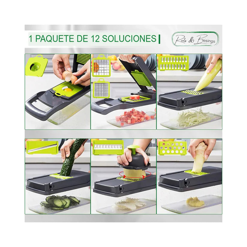 Cortador de Verduras Multifuncional 12 en 1