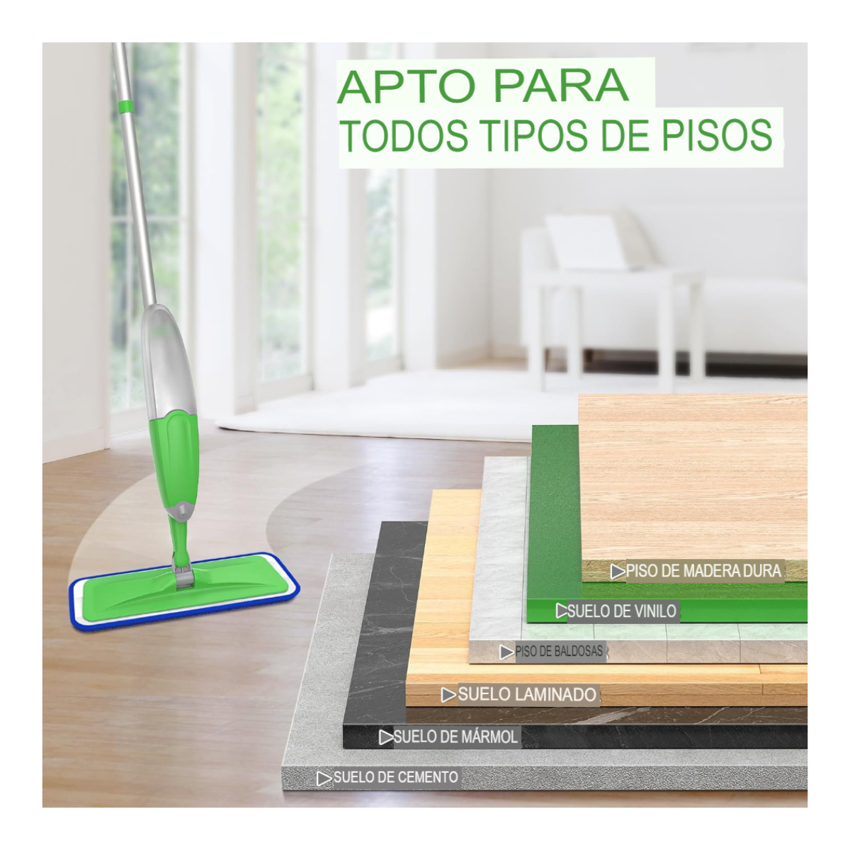 Trapeador Spray Giratorio De 360 Grados