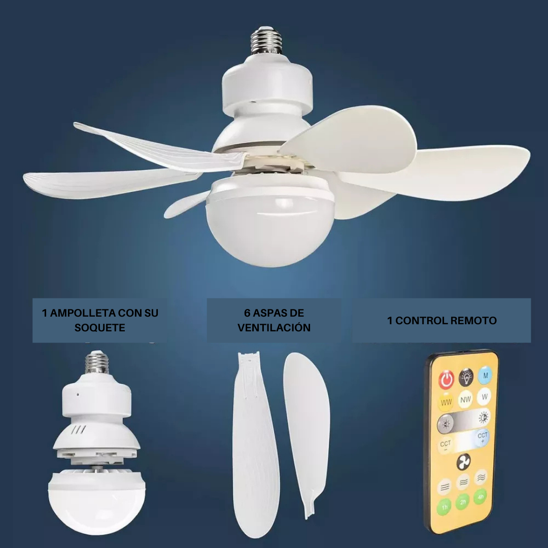 Ampolleta LED + Ventilador de Techo
