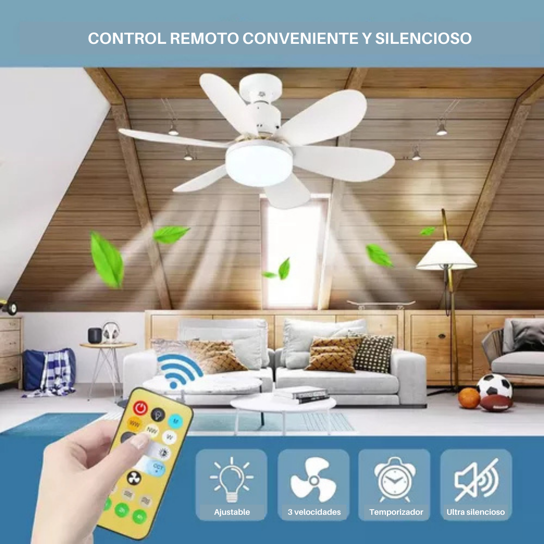 Ampolleta LED + Ventilador de Techo