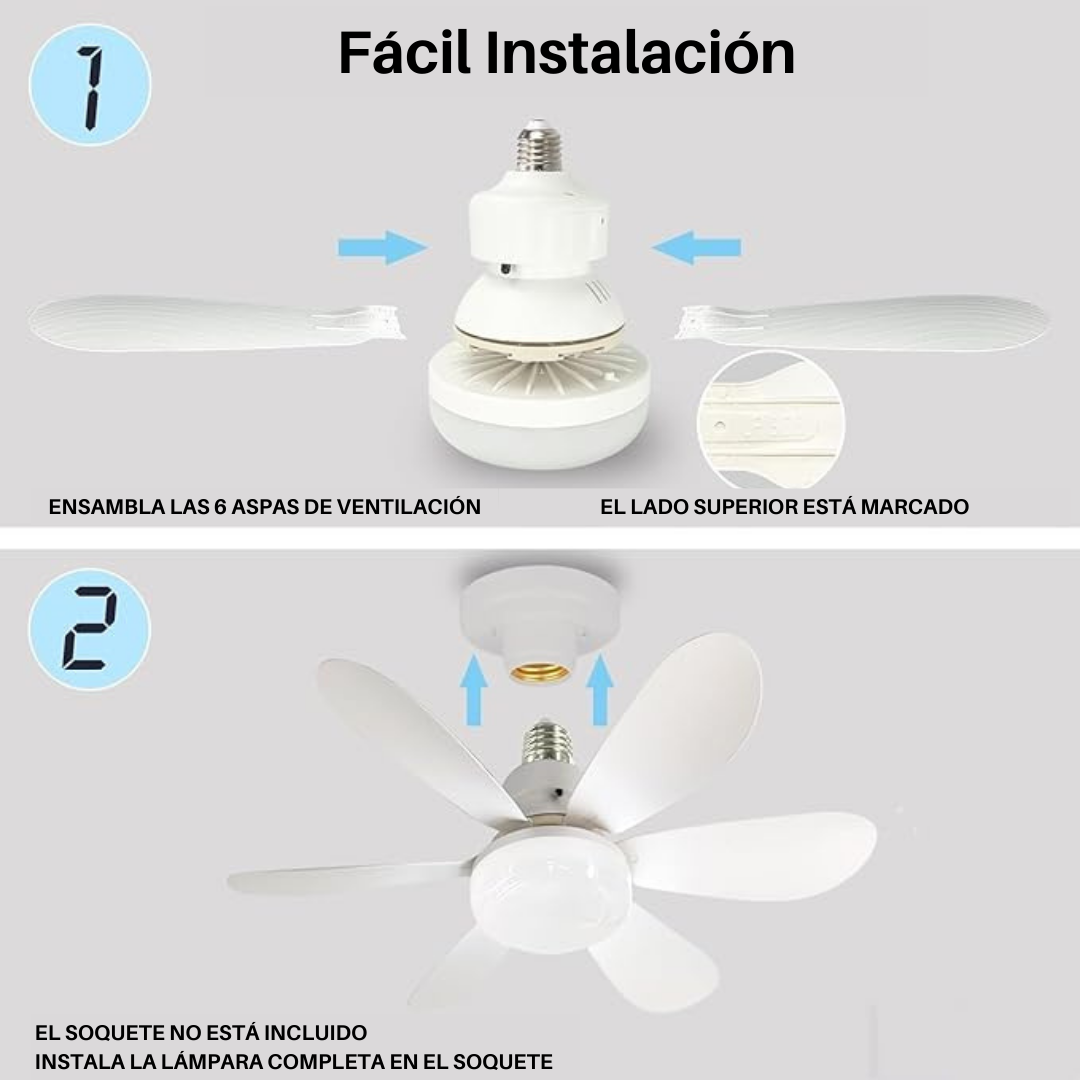 Ampolleta LED + Ventilador de Techo