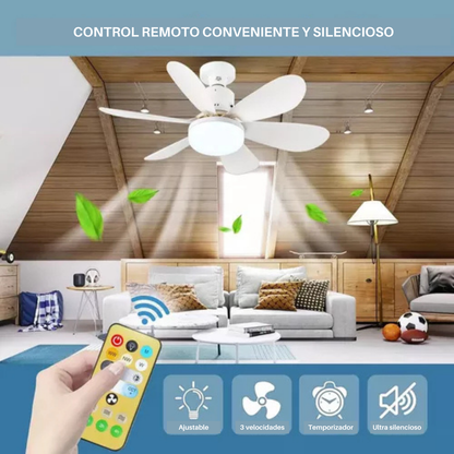 Ampolleta LED + Ventilador de Techo
