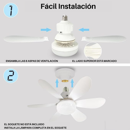 Ampolleta LED + Ventilador de Techo